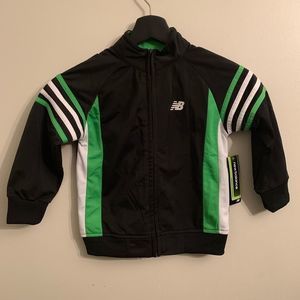 New Balance Black Green Full Zip Track Jacket 4T